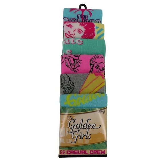 Bioworld Golden Girls 6 Pair Casual Crew Socks Mens 8-12 UPC 013244587602 NEW - Picture 1 of 14